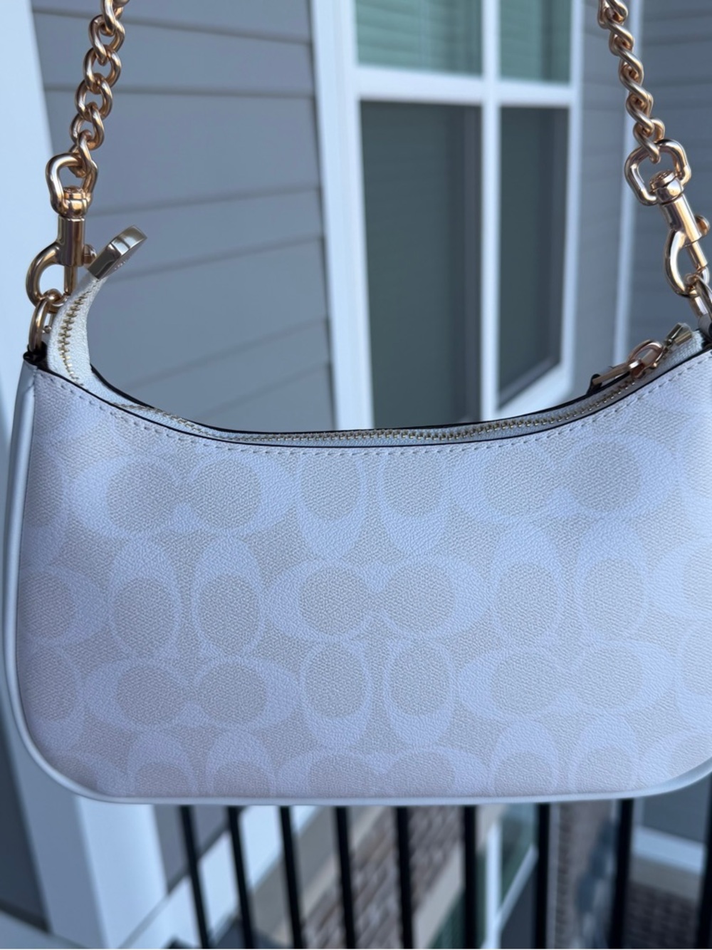 Coach White Signature  Shoulder Bag - Picture 4 of 8